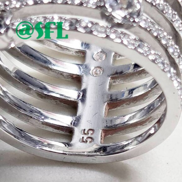 Swarovski Crystal Multi Strands Statement Ring Showstopper Regency Glam Sparkle - Picture 3 of 10